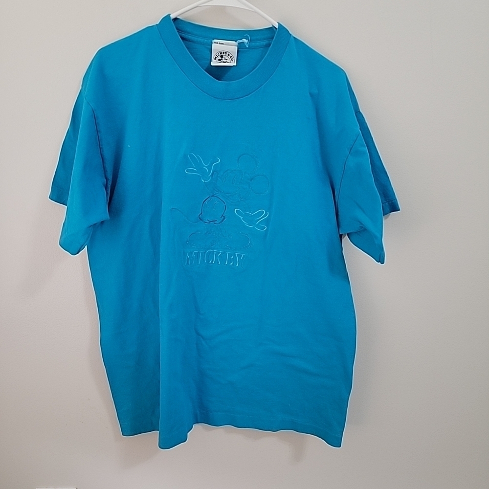Vintage Mickey Mouse Disney  80s 90s t-shirt Blue Genus Made In USA Size L
